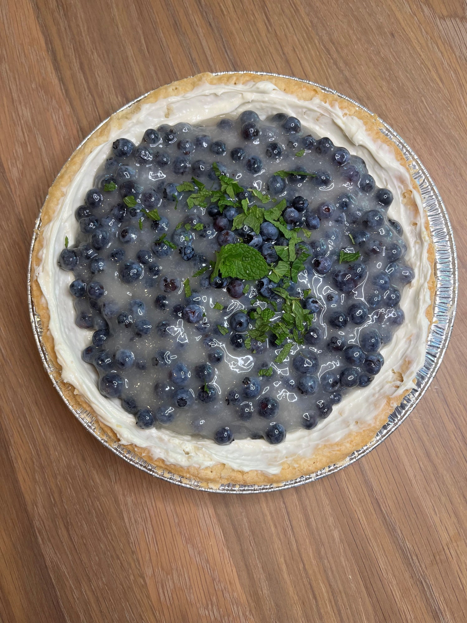 Cream cheese and wild blueberry pie